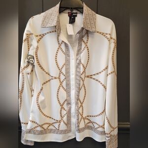 Versace Sport Vintage Top in Cream and Gold